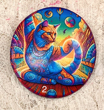 Load image into Gallery viewer, 2”  Pin-Brooch- Yoga Cats-assorted-Great Adirondack Yarn-jewelry- price per pin