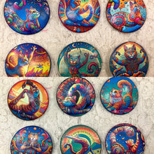 Load image into Gallery viewer, 2”  Pin-Brooch- Yoga Cats-assorted-Great Adirondack Yarn-jewelry- price per pin