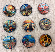 Load image into Gallery viewer, 1.18” Buttons- Van Gogh styles-assorted-Great Adirondack-handcrafted-price is per button