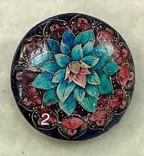Load image into Gallery viewer, 1.18” Leather Buttons -Lotus - assorted -Bohemian- Great Adirondack Yarn-price is per button