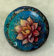Load image into Gallery viewer, 1.18” Leather Buttons -Lotus - assorted -Bohemian- Great Adirondack Yarn-price is per button