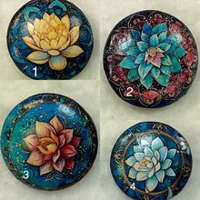 Load image into Gallery viewer, 1.18” Leather Buttons -Lotus - assorted -Bohemian- Great Adirondack Yarn-price is per button