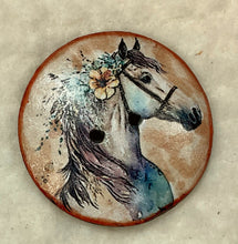 Load image into Gallery viewer, 1.75” Buttons- Boho horses-Handcrafted- Great Adirondack-price is per button