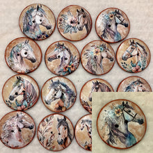 Load image into Gallery viewer, 1.75” Buttons- Boho horses-Handcrafted- Great Adirondack-price is per button