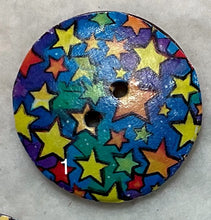 Load image into Gallery viewer, 1.18” Buttons-Stars-Rainbow-celestial- assorted- Handcrafted -Great Adirondack-price is per button