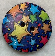 Load image into Gallery viewer, 1.18” Buttons-Stars-Rainbow-celestial- assorted- Handcrafted -Great Adirondack-price is per button