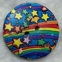 Load image into Gallery viewer, 1.18” Buttons-Stars-Rainbow-celestial- assorted- Handcrafted -Great Adirondack-price is per button
