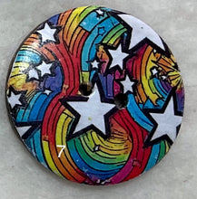 Load image into Gallery viewer, 1.18” Buttons-Stars-Rainbow-celestial- assorted- Handcrafted -Great Adirondack-price is per button