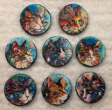 Load image into Gallery viewer, 1.18” Buttons-Art cats-rainbow quilled- assorted- Handcrafted -Great Adirondack-price is per button