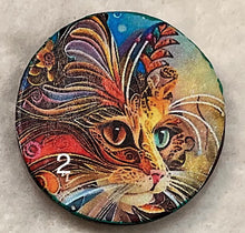 Load image into Gallery viewer, 1.18” Buttons-Art cats-rainbow quilled- assorted- Handcrafted -Great Adirondack-price is per button