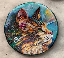 Load image into Gallery viewer, 1.18” Buttons-Art cats-rainbow quilled- assorted- Handcrafted -Great Adirondack-price is per button