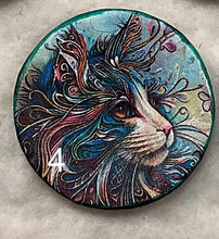 Load image into Gallery viewer, 1.18” Buttons-Art cats-rainbow quilled- assorted- Handcrafted -Great Adirondack-price is per button