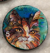 Load image into Gallery viewer, 1.18” Buttons-Art cats-rainbow quilled- assorted- Handcrafted -Great Adirondack-price is per button