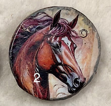 Load image into Gallery viewer, 1.18” Buttons-colorful Horses-browns-grays- assorted- Handcrafted -price is per button