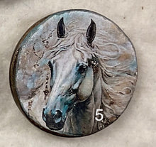 Load image into Gallery viewer, 1.18” Buttons-colorful Horses-browns-grays- assorted- Handcrafted -price is per button