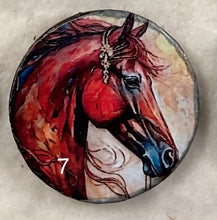 Load image into Gallery viewer, 1.18” Buttons-colorful Horses-browns-grays- assorted- Handcrafted -price is per button
