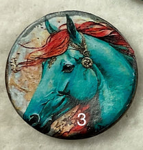 Load image into Gallery viewer, 1.18” Buttons-colorful Horses-greens-teals- assorted- Handcrafted -price is per button