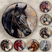 Load image into Gallery viewer, 1.18” Buttons-colorful Horses-browns-grays- assorted- Handcrafted -price is per button