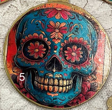 Load image into Gallery viewer, 3” ornaments- Day of the Dead- Sugar Skulls- assorted- holiday-Christmas-gift-price per ornament