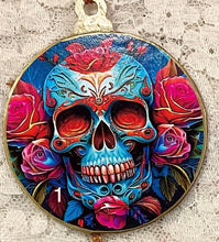 Load image into Gallery viewer, 3” ornaments- Day of the Dead- Sugar Skulls- assorted-2- holiday-Christmas-gift-price per ornament