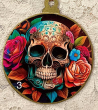 Load image into Gallery viewer, 3” ornaments- Day of the Dead- Sugar Skulls- assorted-2- holiday-Christmas-gift-price per ornament