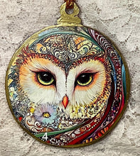 Load image into Gallery viewer, 3” ornaments- Owls- assorted- zen doodles-holiday-Christmas-gift-price per ornament