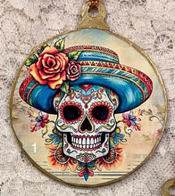 Load image into Gallery viewer, 3” ornaments- Day of the Dead- Sugar Skulls- assorted-holiday-Christmas-gift-price- per ornament