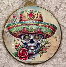 Load image into Gallery viewer, 3” ornaments- Day of the Dead- Sugar Skulls- assorted-holiday-Christmas-gift-price- per ornament