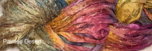 Load image into Gallery viewer, Sari Silk Yarn -50 yds- hand dyed colors-Bali Brights-Black Gray-Painted Desert- Great Adirondack