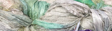 Load image into Gallery viewer, Sari Silk Yarn -50 yds- hand dyed colors- Beach House-Blueberry-Songbird-Kenya-Great Adirondack