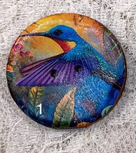 Load image into Gallery viewer, 1.18” hummingbird prints -assorted- embellishment- clothing- accents-trim -mixed media -great adirondack-price is per button.
