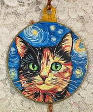 Load image into Gallery viewer, 3” ornaments- Cats-Van Gogh style- assorted-2- holiday-Christmas-gift-price per ornament