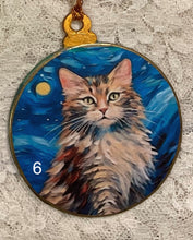 Load image into Gallery viewer, 3” ornaments- Cats-Van Gogh style- assorted-2- holiday-Christmas-gift-price per ornament