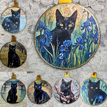 Load image into Gallery viewer, 3” ornaments- Cats-Van Gogh style- assorted- holiday-Christmas-gift-price per ornament