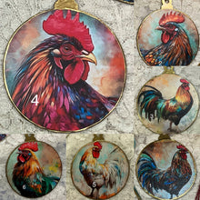 Load image into Gallery viewer, 3” ornaments- Roosters- assorted- special occasion-Christmas-gift-price per ormament