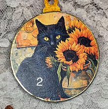 Load image into Gallery viewer, 3” ornaments- Cats-Van Gogh style- 3-assorted- holiday-special occasion-gift-price per ornament