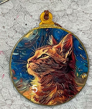 Load image into Gallery viewer, 3” ornaments- Cats-Van Gogh style- 3-assorted- holiday-special occasion-gift-price per ornament