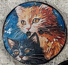 Load image into Gallery viewer, 1.18” buttons-Sleeping Cats -Fluffy cats-calico cats-assorted-Great Adirondack-handcrafted-price is per button