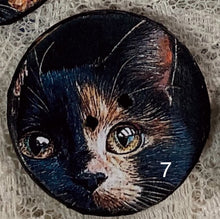 Load image into Gallery viewer, 1.18” buttons-Sleeping Cats -Fluffy cats-calico cats-assorted-Great Adirondack-handcrafted-price is per button