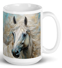 Load image into Gallery viewer, Horse Mug-assorted prints - White glossy mug- Great Adirondack Yarn