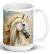 Load image into Gallery viewer, Horse Mug-assorted prints - White glossy mug- Great Adirondack Yarn