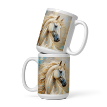 Load image into Gallery viewer, Horse Mug-assorted prints - White glossy mug- Great Adirondack Yarn