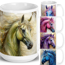 Load image into Gallery viewer, Horse Mug- more assorted prints- White glossy mug- Great Adirondack Yarn