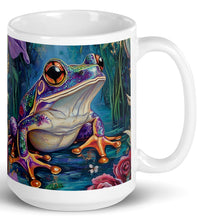 Load image into Gallery viewer, Whimsical Frogs-assorted prints - White glossy mug- Great Adirondack Yarn