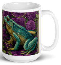 Load image into Gallery viewer, Whimsical Frogs-assorted prints - White glossy mug- Great Adirondack Yarn
