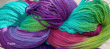 Load image into Gallery viewer, Organic Cotton Yarn 300 yds dk wt Hand Dyed Colors-Eggplant Eddie-Fiesta- Great Adirondack