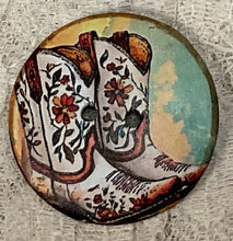 Load image into Gallery viewer, 1.18” buttons -colorful cowboy boots-assorted-Great Adirondack-handcrafted-price is per button