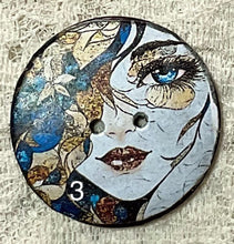 Load image into Gallery viewer, 1.18” buttons -Art Deco womans face-assorted-Great Adirondack-handcrafted-price is per button
