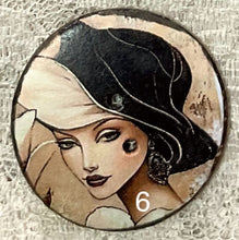 Load image into Gallery viewer, 1.18” buttons -Art Deco womans face-assorted-Great Adirondack-handcrafted-price is per button