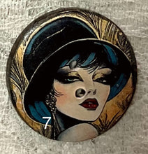 Load image into Gallery viewer, 1.18” buttons -Art Deco womans face-assorted-Great Adirondack-handcrafted-price is per button
